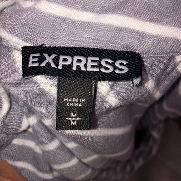 Express Gray White Striped Sleeveless Shirt Size M - Picture 7 of 8